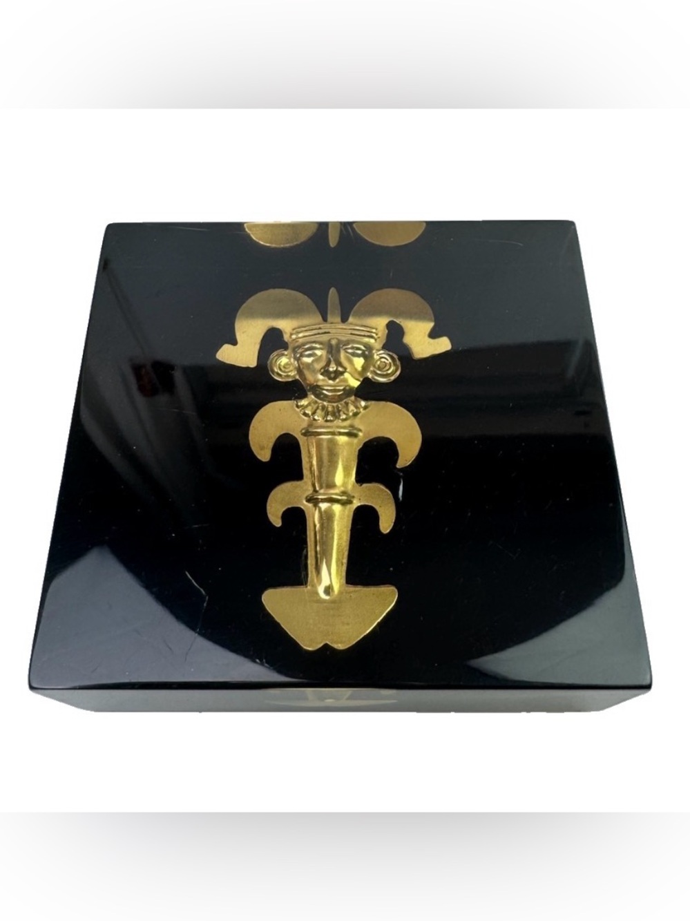 Pre- Columbian Gold Plated Anthropomorphic Paperweight Museo Del Oro Sinu VTG